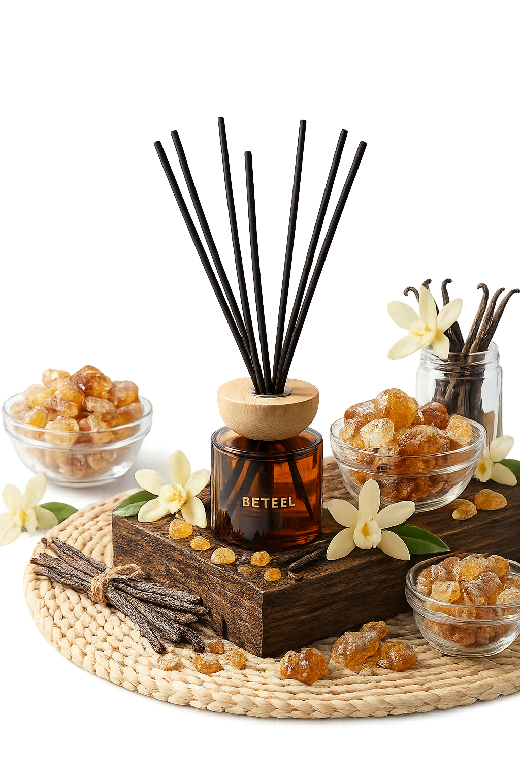 فانيلا عنبر - موزع العطر من بيتيل + أعواد لمعطر السيارة